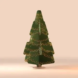 Jingle Tree duurzame design kerstboom van vilt met lichtjes, in maat large, kleur groen
