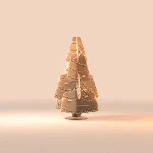 Jingle Tree duurzame design kerstboom van vilt met lichtjes, in maat medium, kleur beige