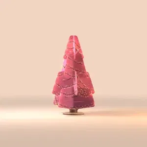 Jingle Tree duurzame design kerstboom van vilt met lichtjes, in maat medium, kleur fuchsia